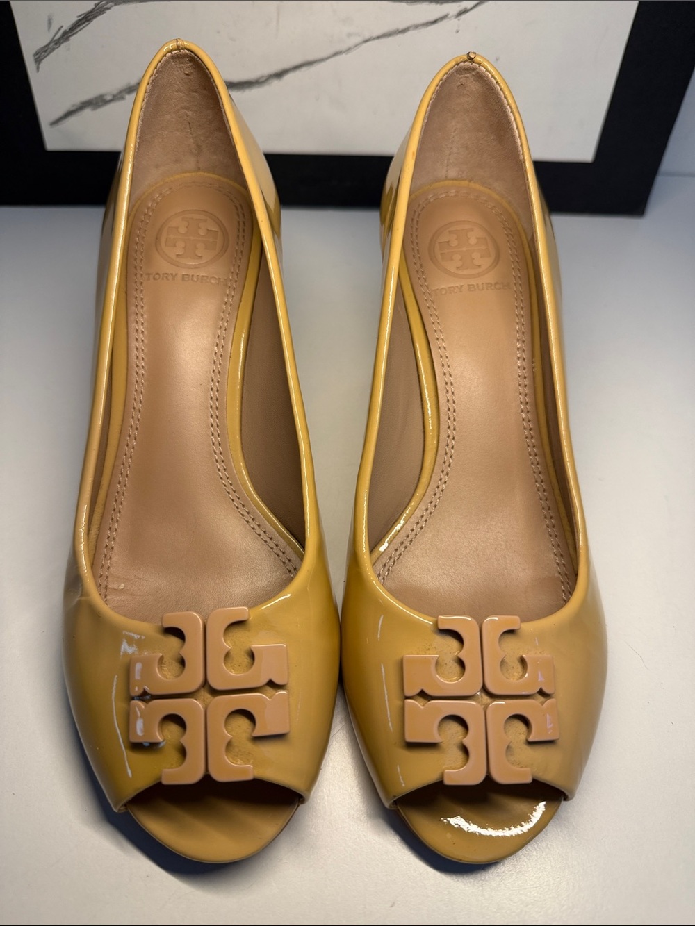 Tory Burch Lowell Peep Toe Wedges Women’s Size US 6M